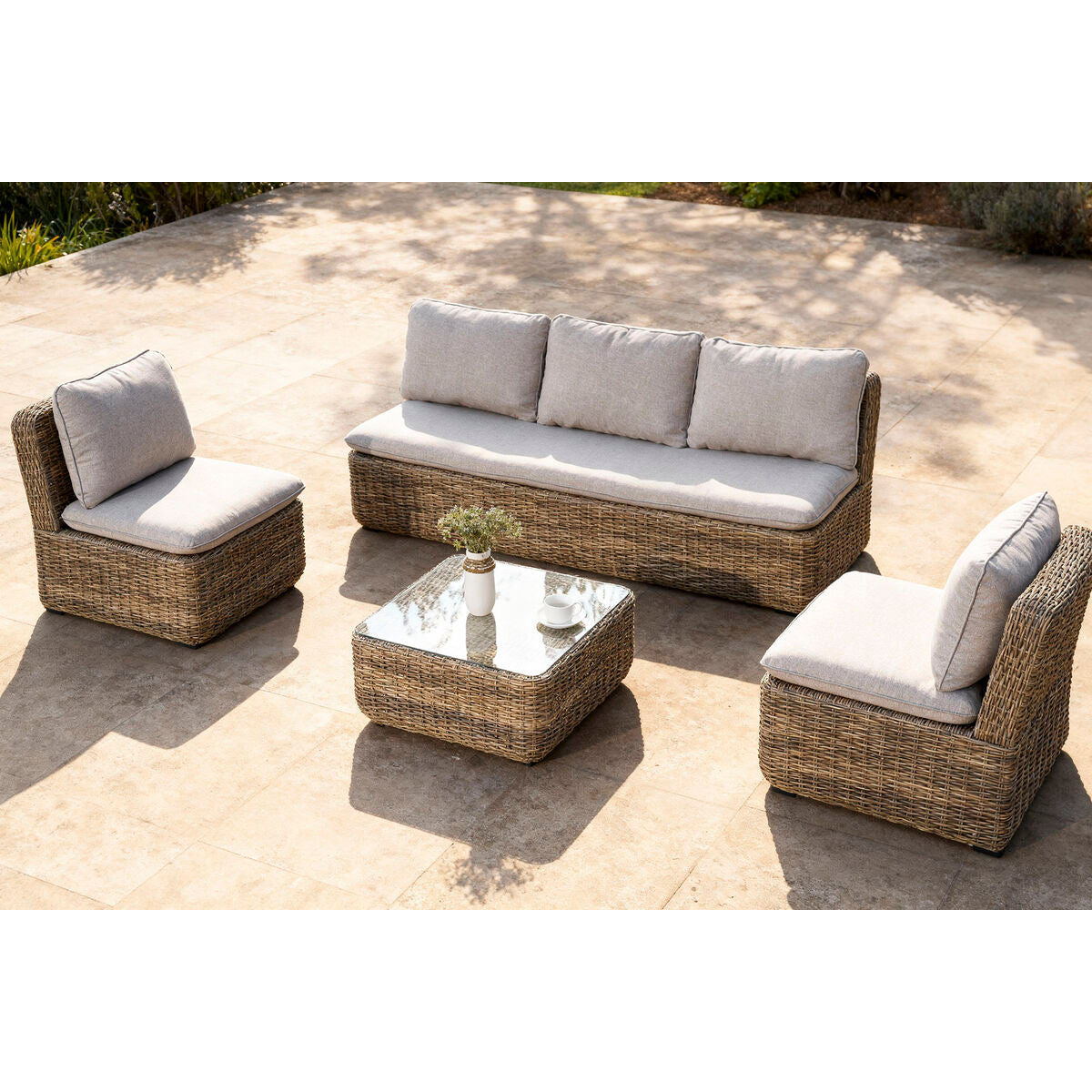 Canapé de jardin HOME ESPRIT — Marron