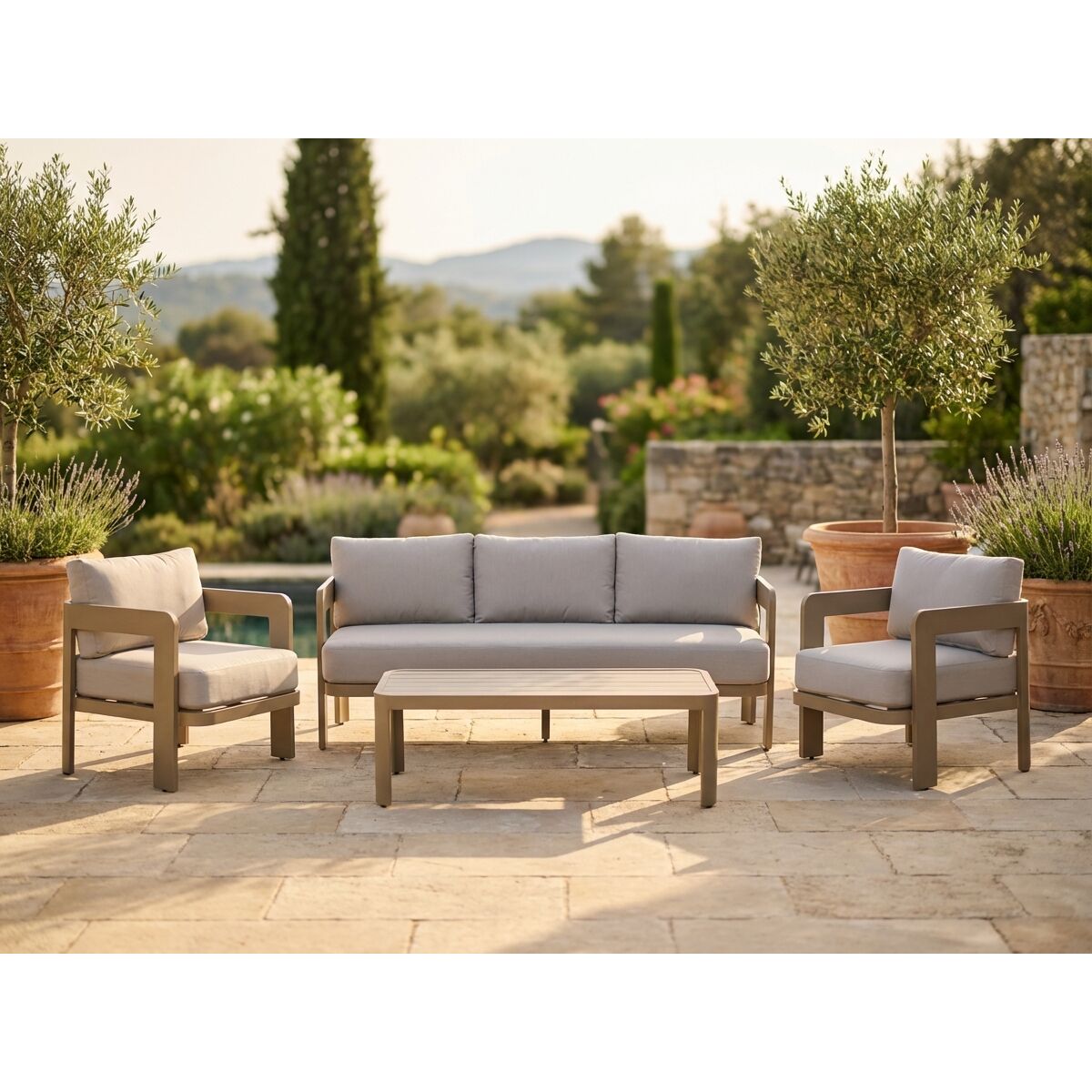 Canapé de jardin HOME ESPRIT - Marron